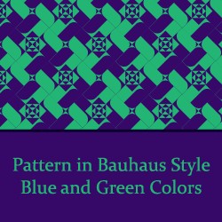 Pattern in Bauhaus Style. Blue and Green colors.